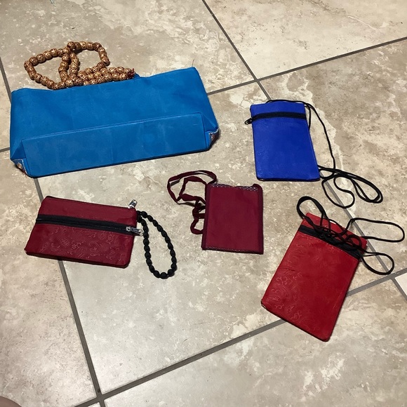 🍒 5PC PURSE SET BOHO INDIA BAG BUNDLE CROSSBODY BEAD EMBROIDERY INDIAN DESIGNER - Picture 9 of 13